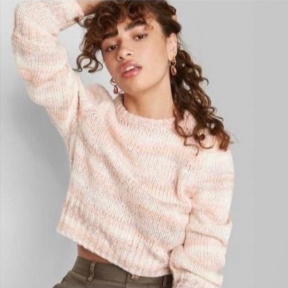 WOMEN'S SPACEDYE CREW NECK PULLOVER SWEATER- WILD M